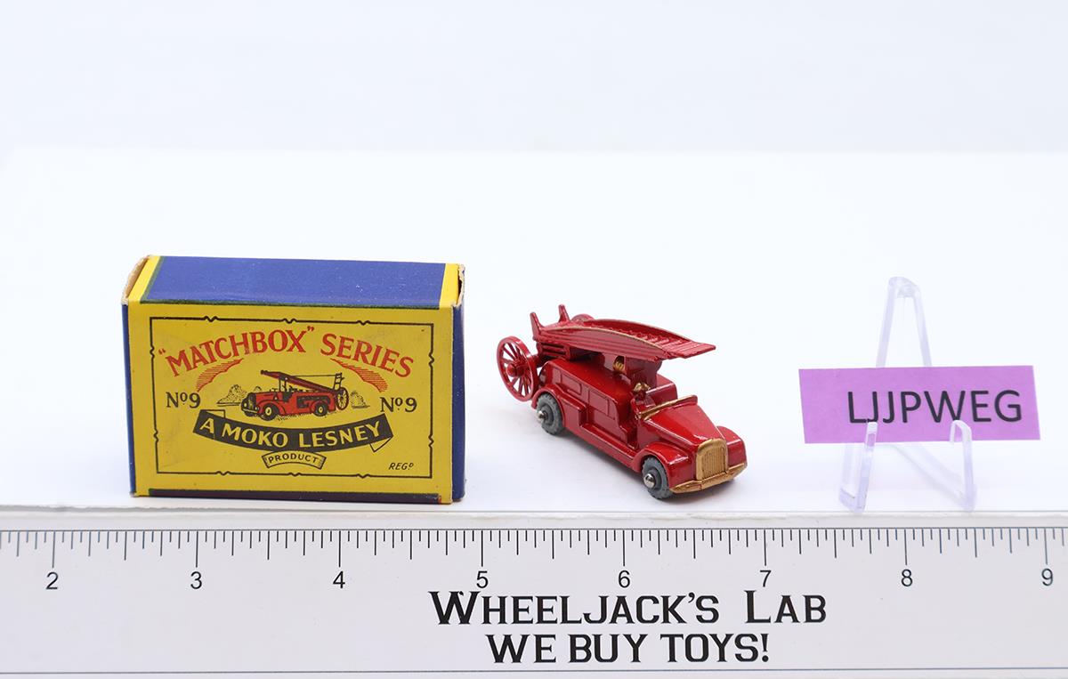 Dennis Fire Engine #9B MOKO Lesney Matchbox 1957 Vintage England Diecast Toy