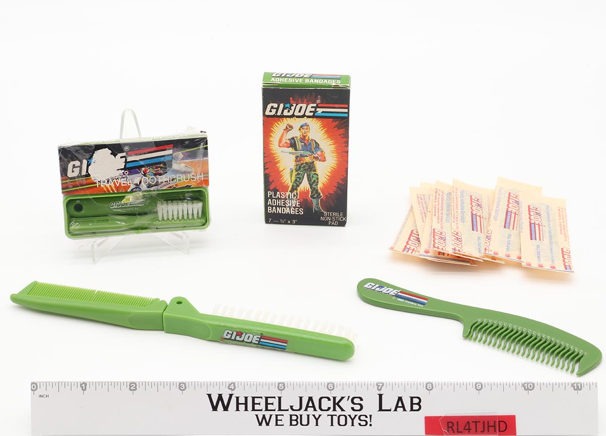 Travel Hair Brush, Comb, Toothbrush, and Bandages GI Joe 1986 Hasbro NEW SEALED