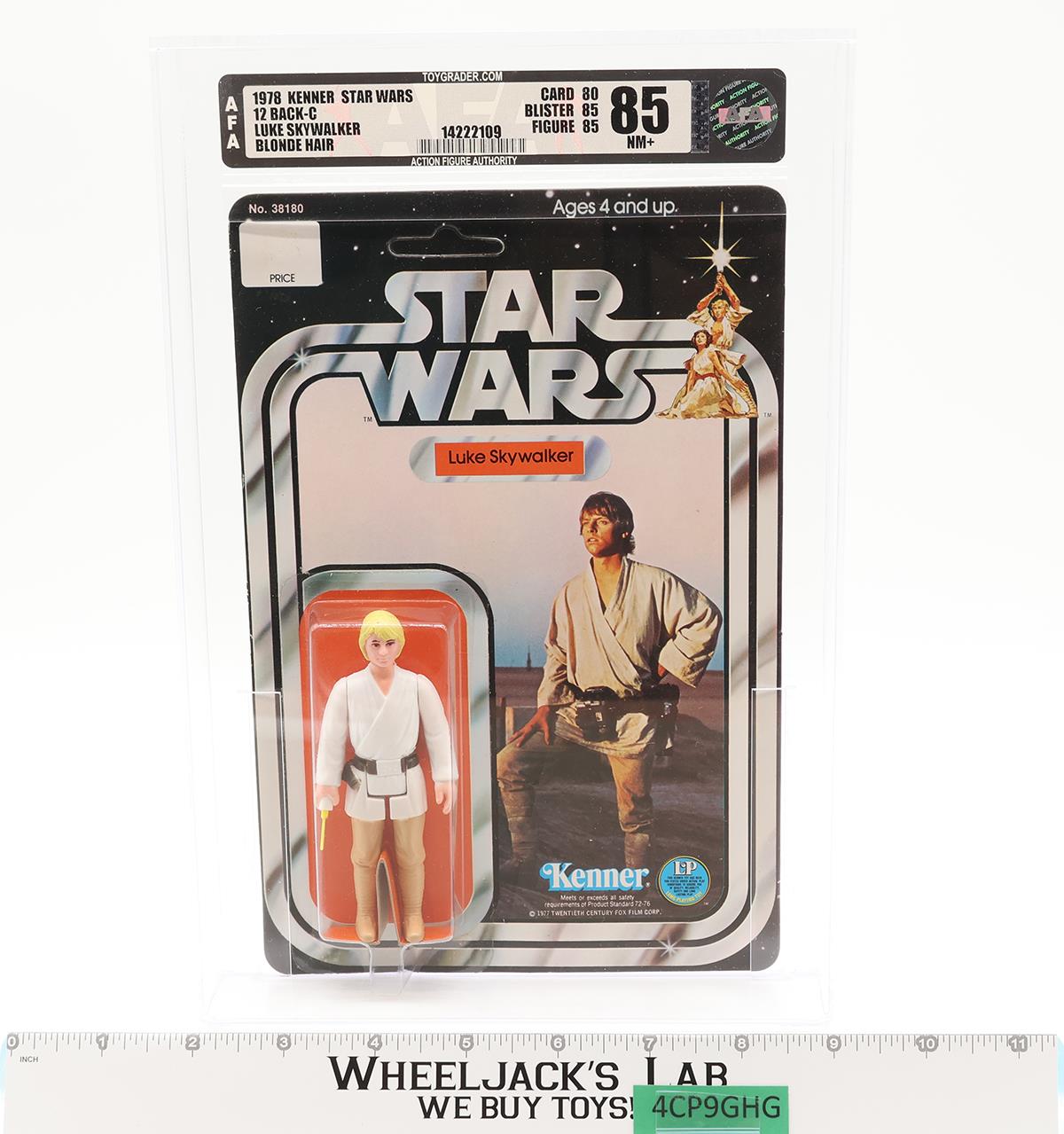 Luke Skywalker Farmboy AFA GRADED 85 80/85/85 12 Back-C Star Wars Kenner NEW