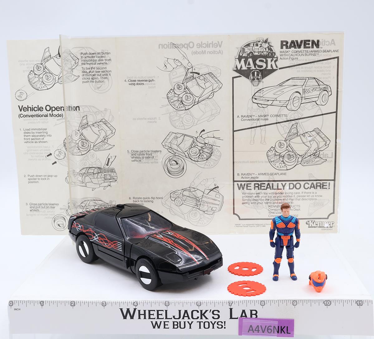 Raven W/Calhoun Burns 100% Complete 1986 MASK M.A.S.K. Kenner Action Figure