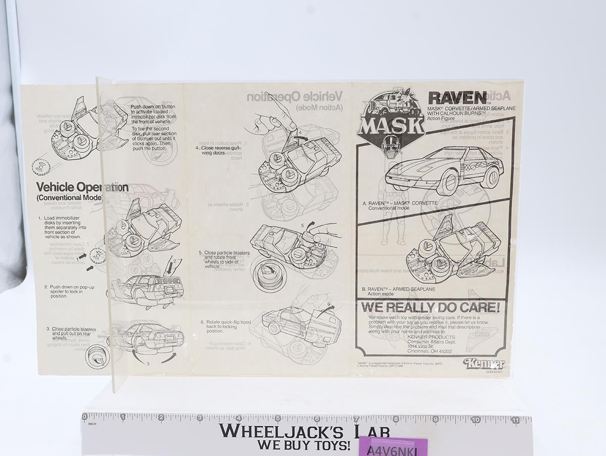 Raven W/Calhoun Burns 100% Complete 1986 MASK M.A.S.K. Kenner Action Figure