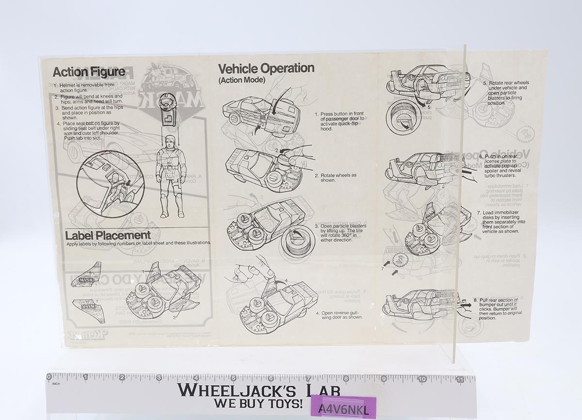 Raven W/Calhoun Burns 100% Complete 1986 MASK M.A.S.K. Kenner Action Figure