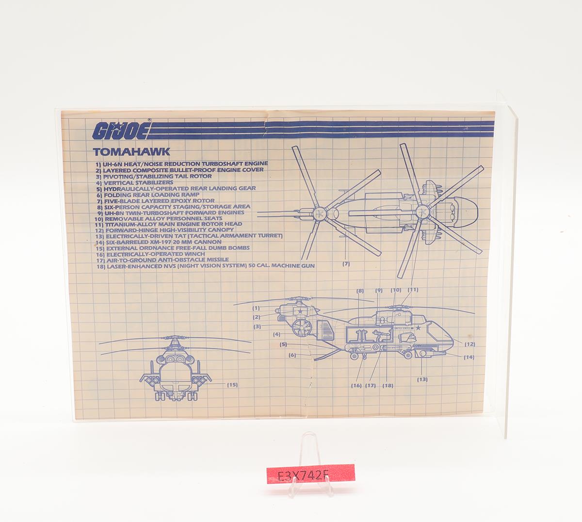 Tomahawk & Lift-Ticket W/ Box GI Joe 1986 Hasbro Vintage Action Figure Vehicle