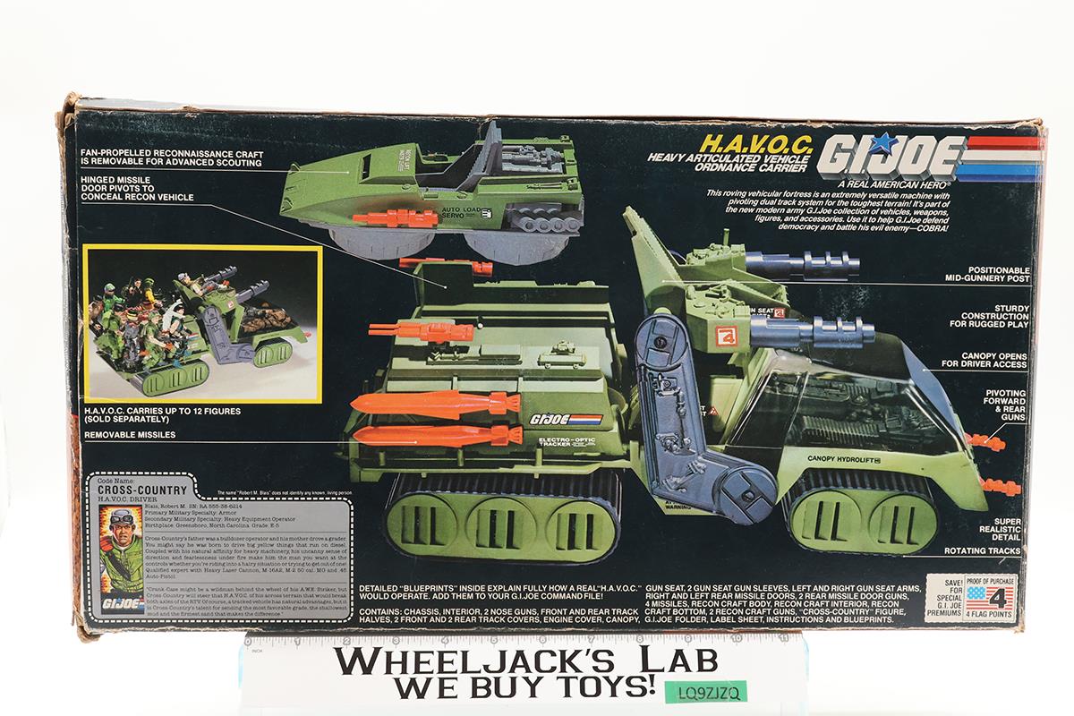 H.A.V.O.C. Havoc W/ Cross Country 100% Complete W/Box GI Joe 1986 Action Figure