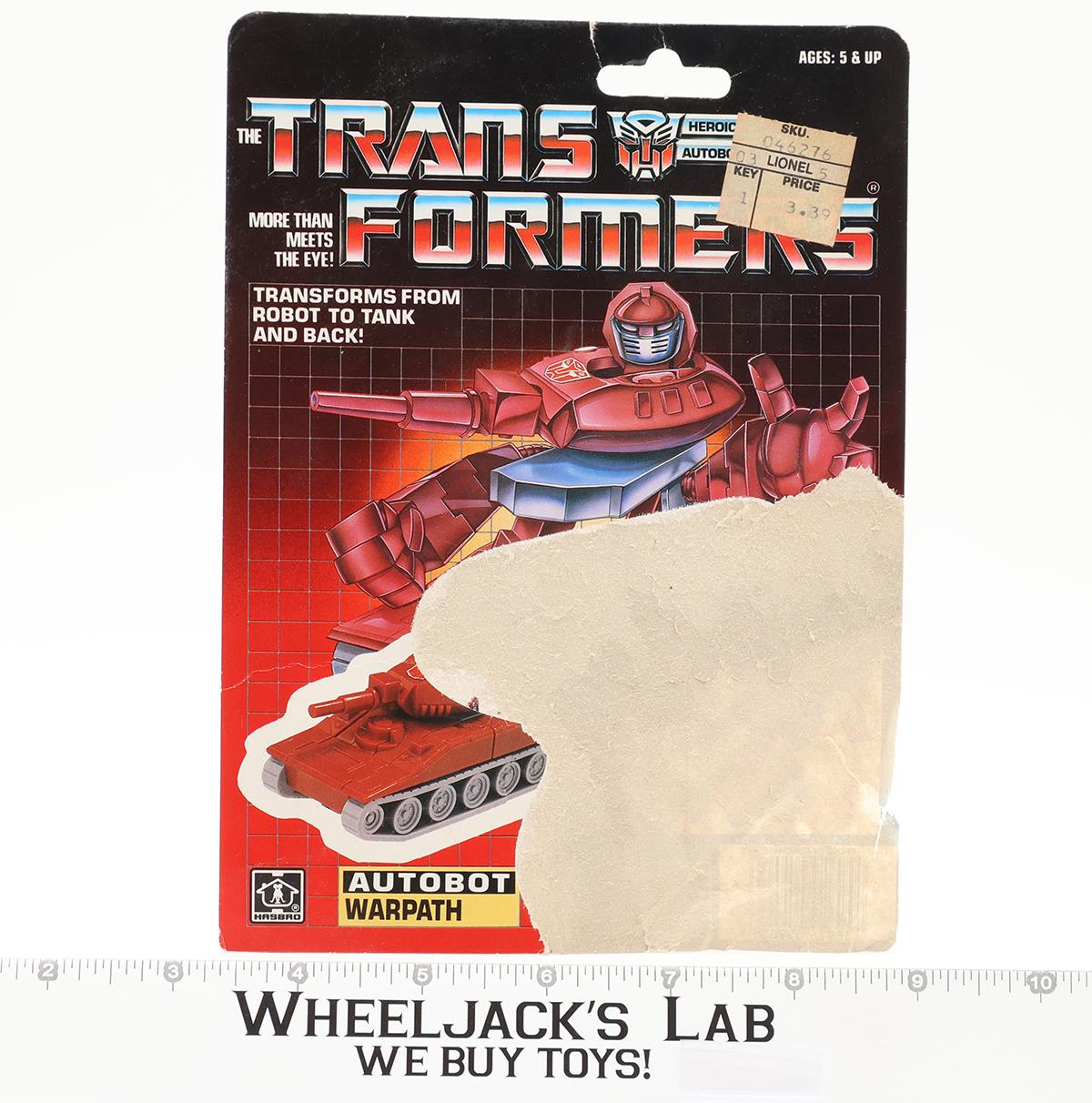 Warpath Cardback 1985 Vintage Hasbro G1 Transformers Action Figure