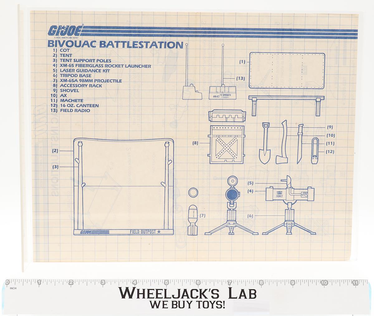 Bivouac Battlestation 1984 ORIGINAL Instructions Blueprints G.I. Joe Hasbro