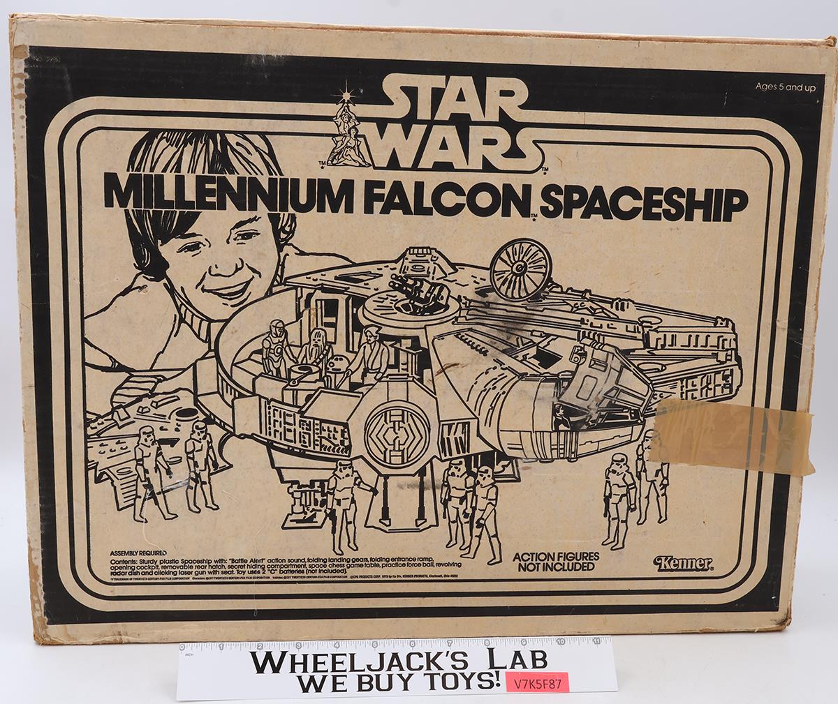 Millennium Falcon WORKS 100% Complete W/Box + Insert Star Wars 1979 Kenner