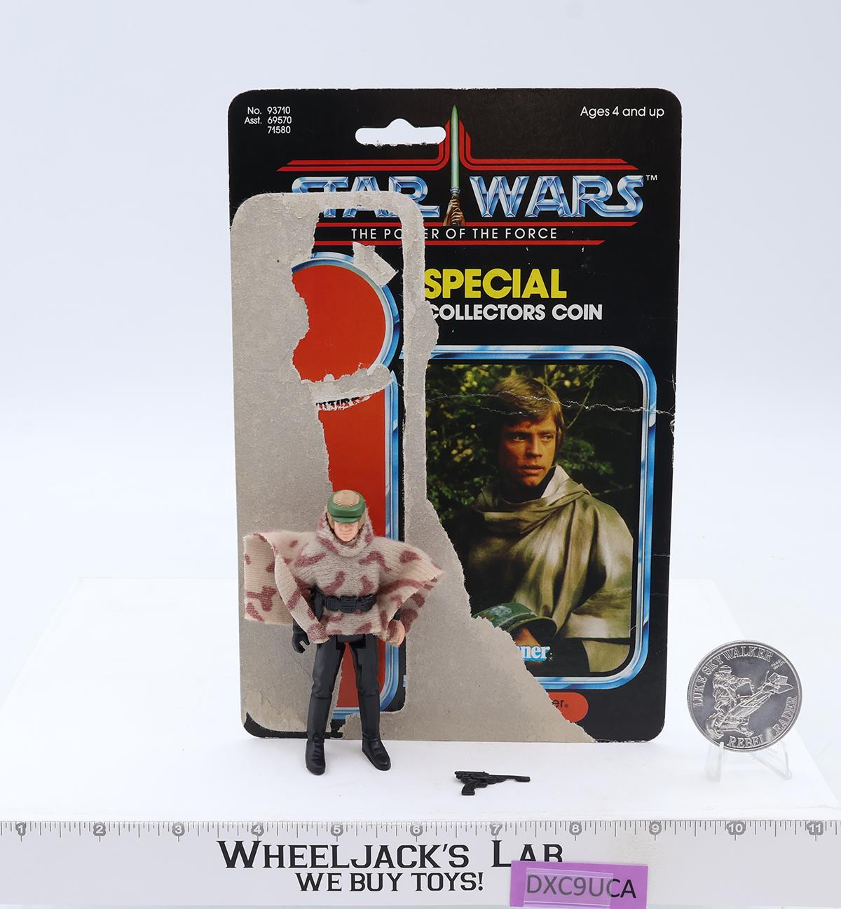 Luke Skywalker Battle Poncho Complete 92 Back Star Wars POTF 1985 Kenner Figure
