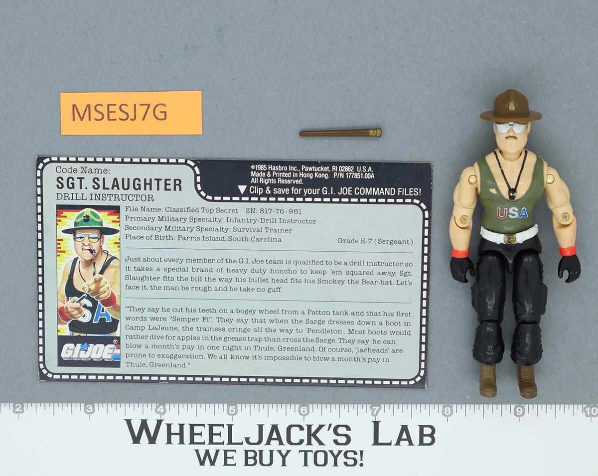 Sgt. Slaughter V1 Complete RED CARD BACK G.I. Joe 1986 Hasbro Vintage Figure