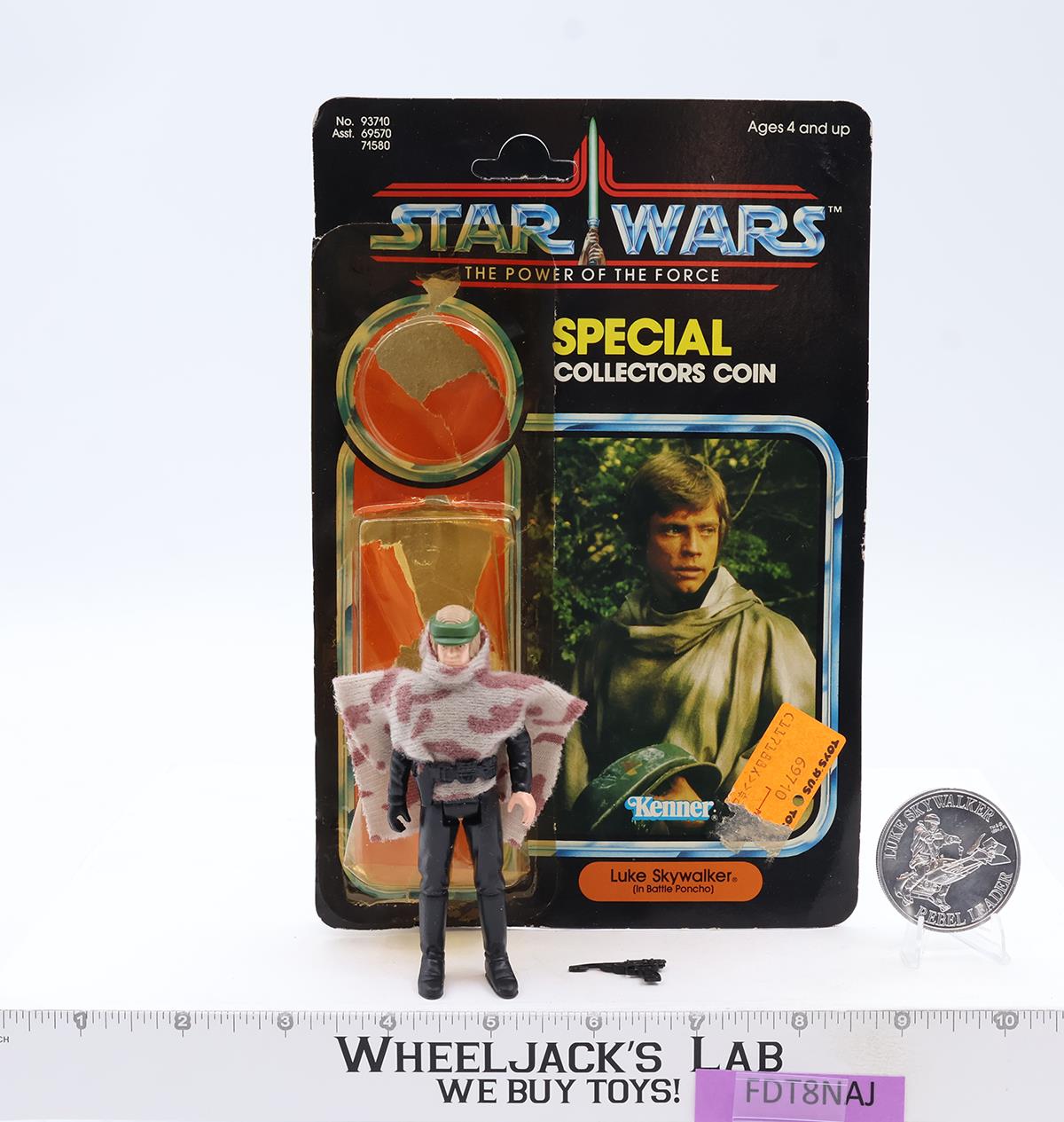Luke Skywalker Battle Poncho Complete 92 Back Star Wars POTF 1985 Kenner Figure