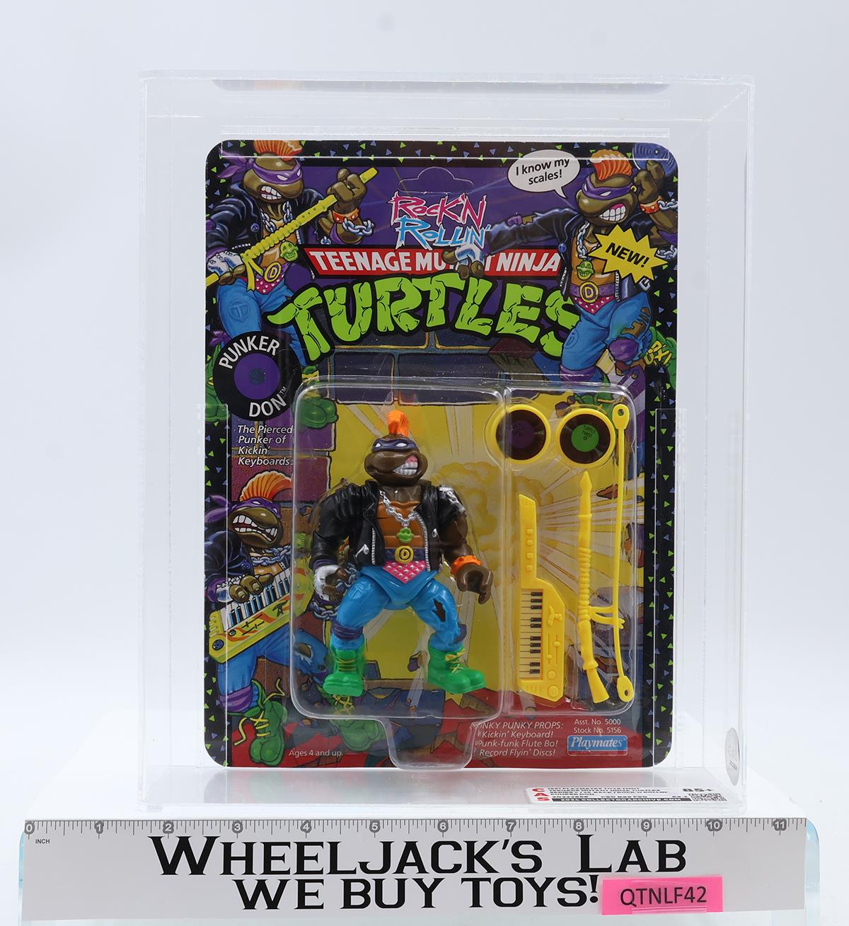 Punker Don CAS GRADED 85+ 90/85/90 28-Back TMNT 1991 Playmates Figure NEW SEALED