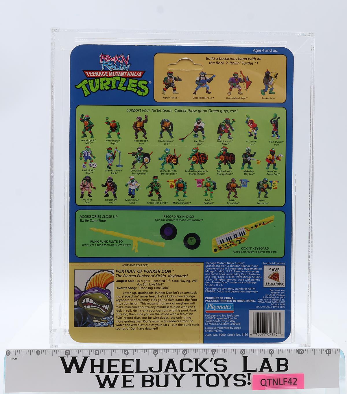 Punker Don CAS GRADED 85+ 90/85/90 28-Back TMNT 1991 Playmates Figure NEW SEALED