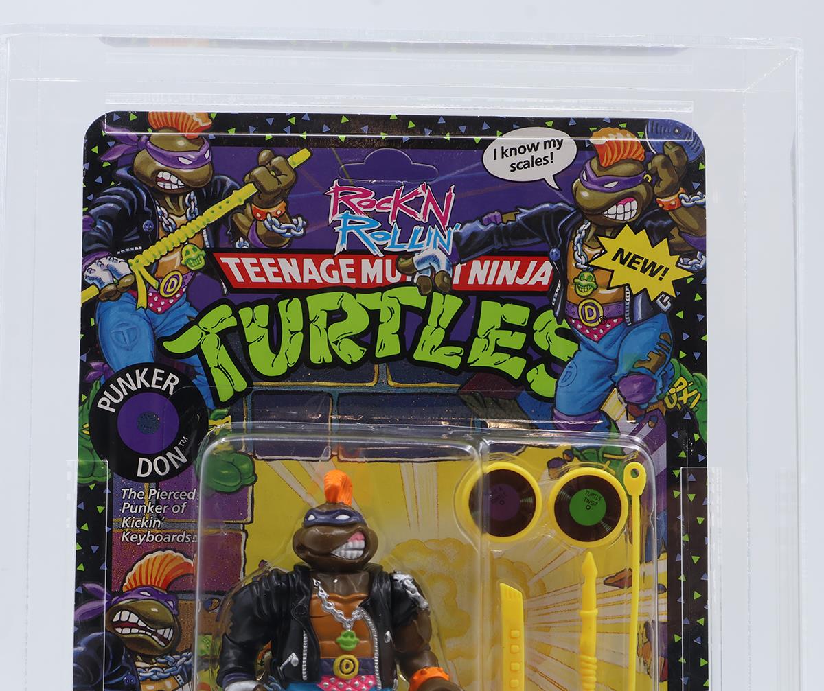 Punker Don CAS GRADED 85+ 90/85/90 28-Back TMNT 1991 Playmates Figure NEW SEALED