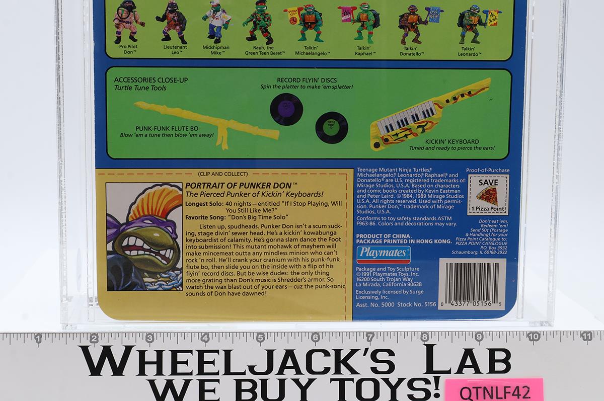 Punker Don CAS GRADED 85+ 90/85/90 28-Back TMNT 1991 Playmates Figure NEW SEALED