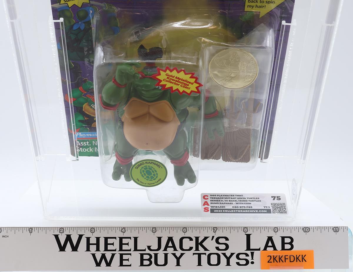 Sumo Raphael w/ Coin CAS GRADED 75 80/75/85 TMNT 1995 Playmates NEW SEALED