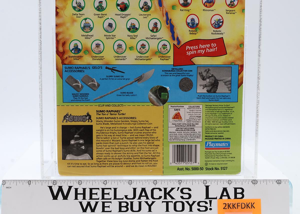 Sumo Raphael w/ Coin CAS GRADED 75 80/75/85 TMNT 1995 Playmates NEW SEALED