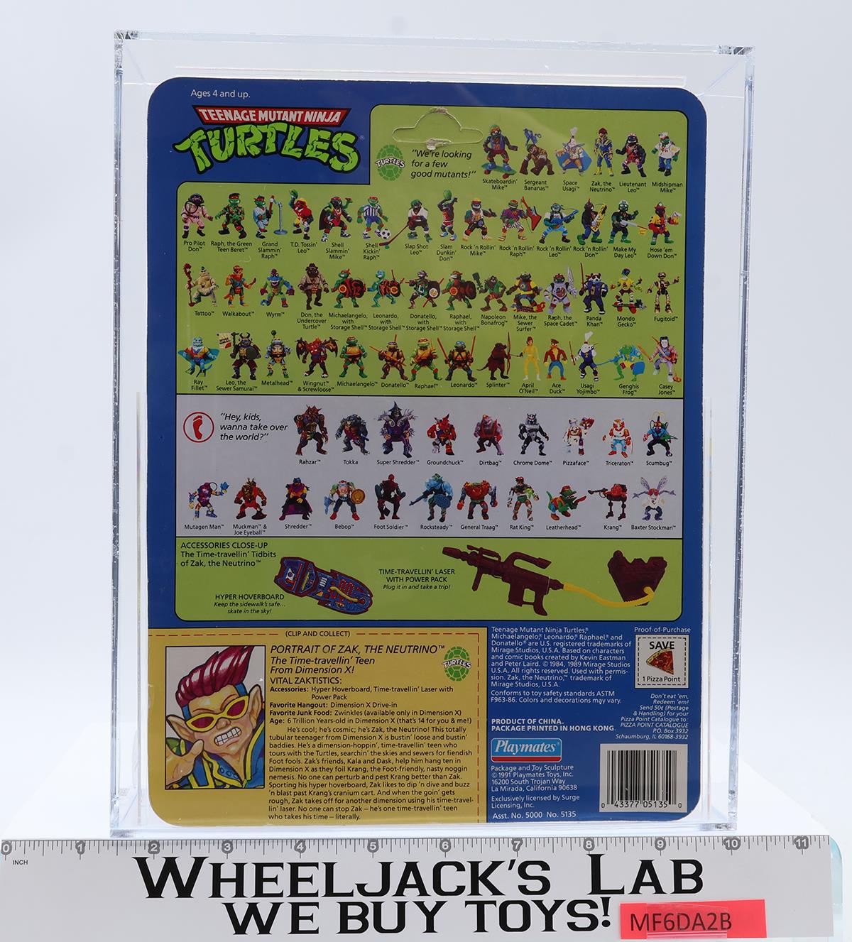 Zak the Neutrino CAS GRADED 75+ 80/75/80 TMNT 68-Back 1991 Playmates NEW SEALED