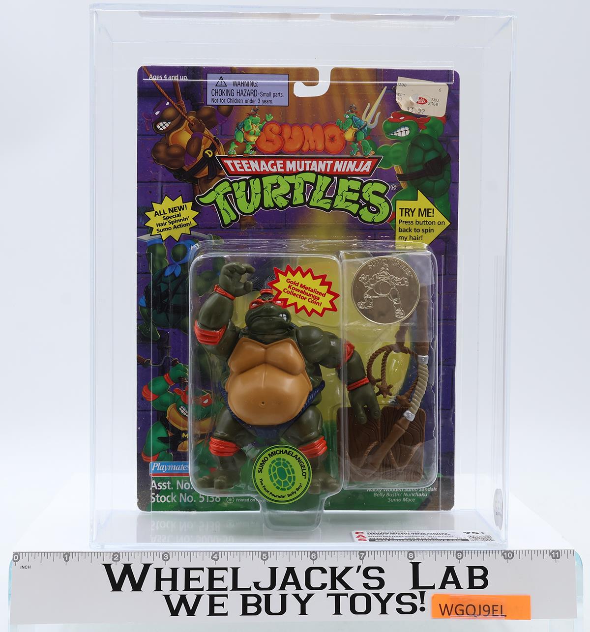 Sumo Michaelangelo w/ Coin CAS GRADED 75+ 80/75/90 TMNT Playmates NEW SEALED