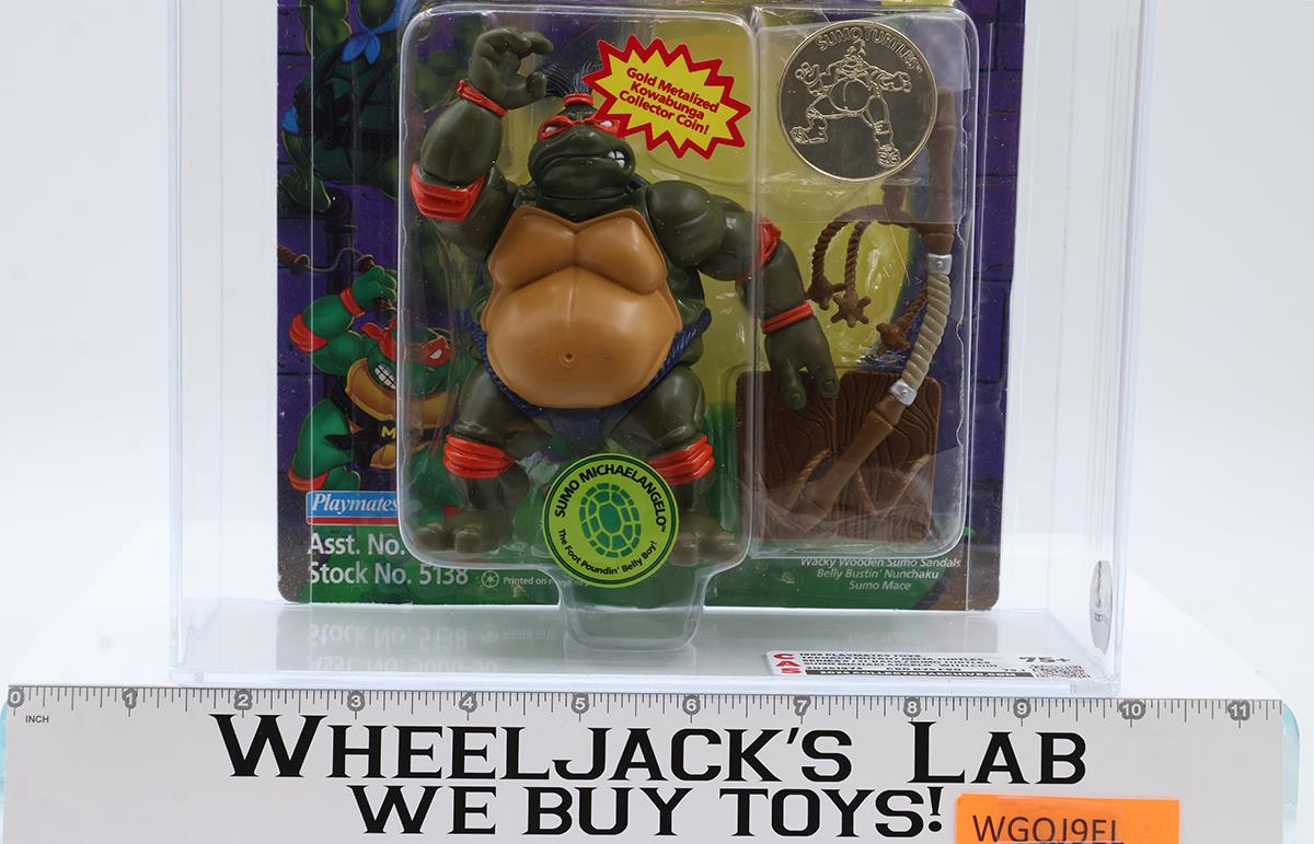 Sumo Michaelangelo w/ Coin CAS GRADED 75+ 80/75/90 TMNT Playmates NEW SEALED