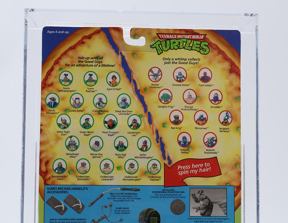 Sumo Michaelangelo w/ Coin CAS GRADED 75+ 80/75/90 TMNT Playmates NEW SEALED