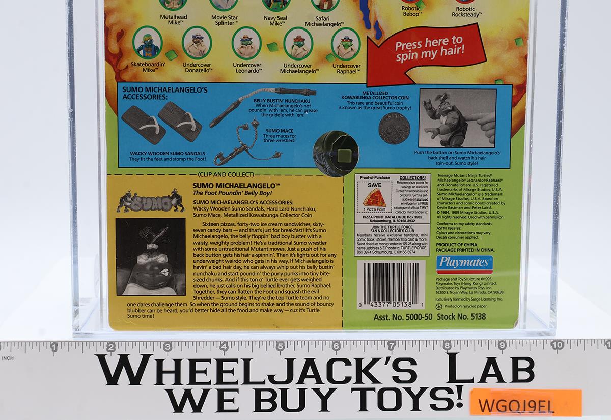 Sumo Michaelangelo w/ Coin CAS GRADED 75+ 80/75/90 TMNT Playmates NEW SEALED