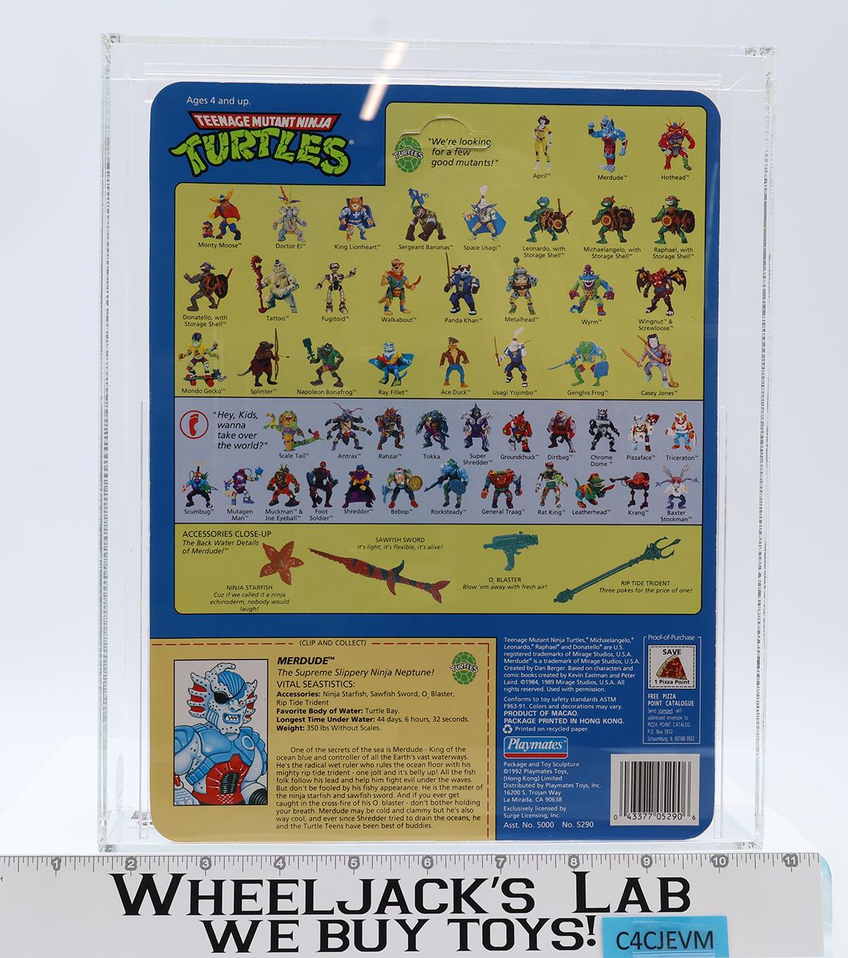 Merdude CAS GRADED 85 85/85/90 TMNT 49-Back 1992 Playmates NEW SEALED