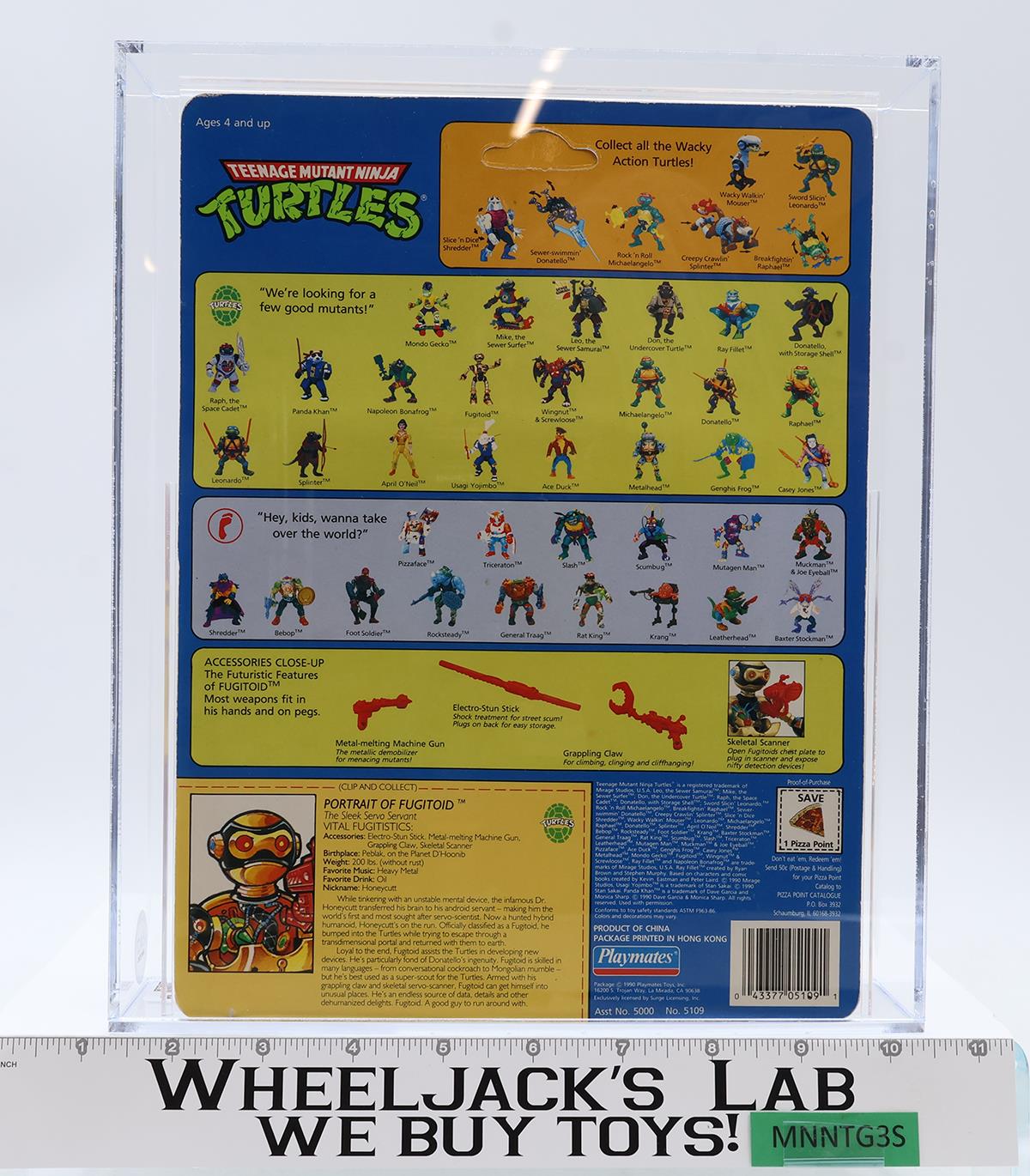 Fugitoid CAS GRADED 75 75/80/75 TMNT 44-Back 1991 Playmates NEW SEALED