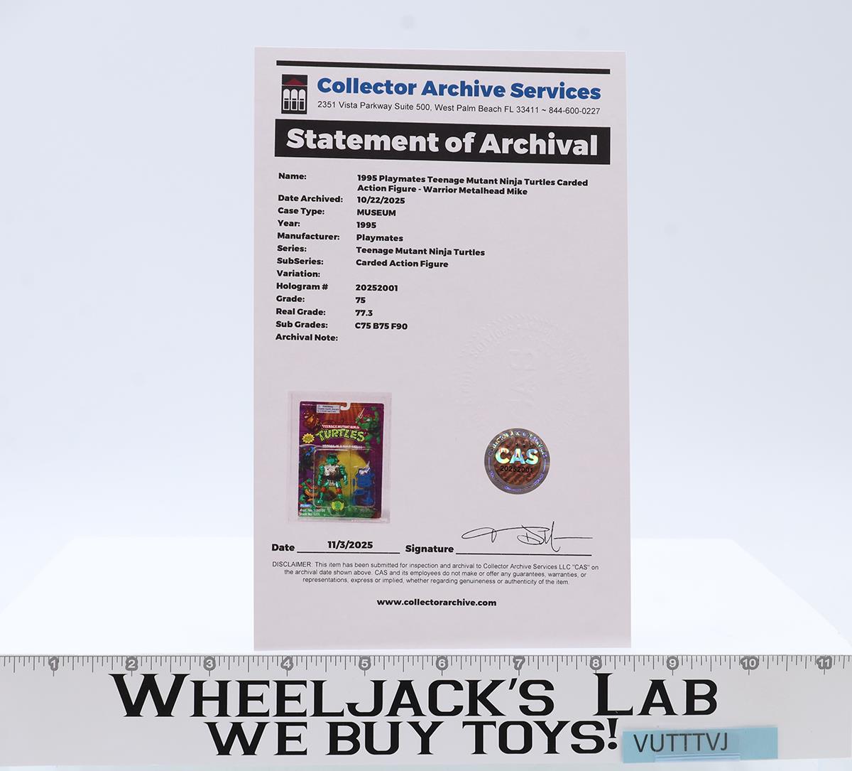 Warrior Metalhead Mike CAS GRADED 75 75/75/90 TMNT 36-Back 1995 Playmates NEW