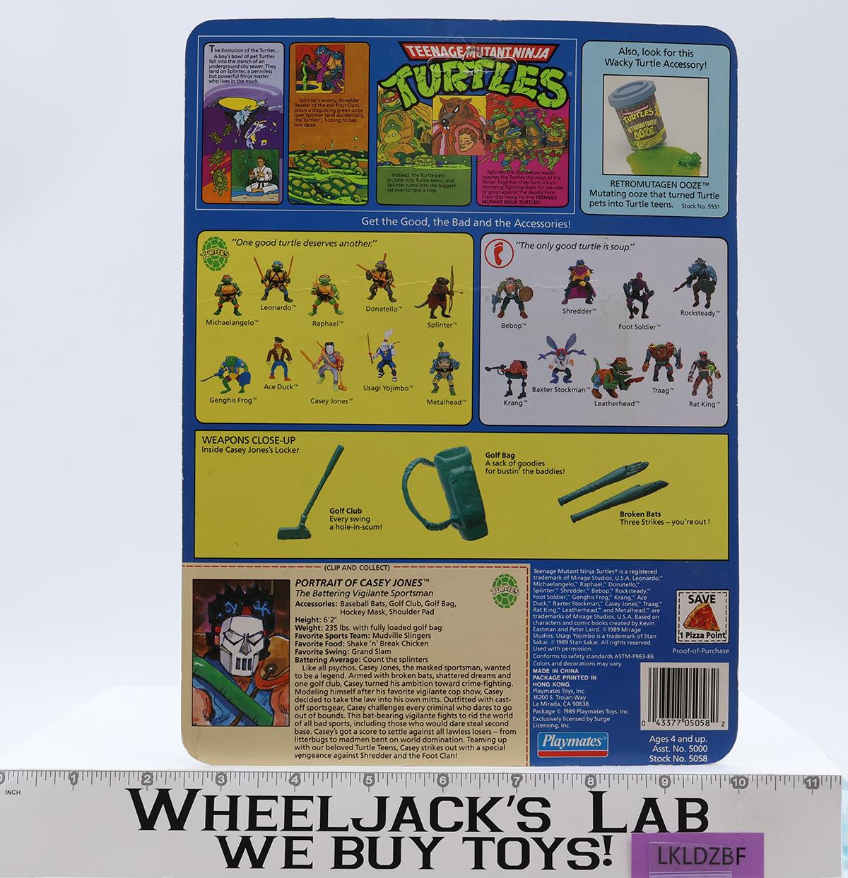 Casey Jones Teenage Mutant Ninja Turtles TMNT 1989 Playmates UNPUNCHED NEW