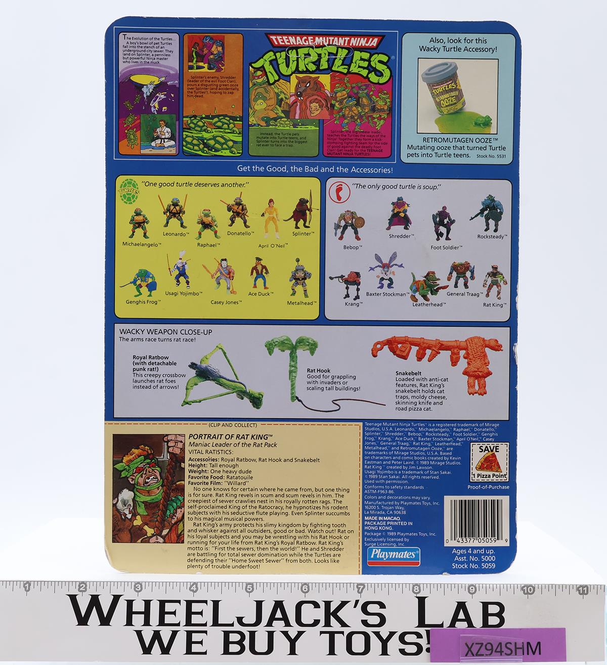 Rat King Teenage Mutant Ninja Turtles TMNT 1989 Playmates MOSC New Unpunched