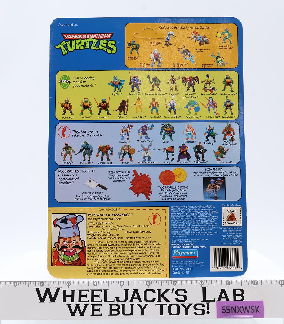 Pizzaface Teenage Mutant Ninja Turtles TMNT 1990 Playmates NEW UNPUNCHED