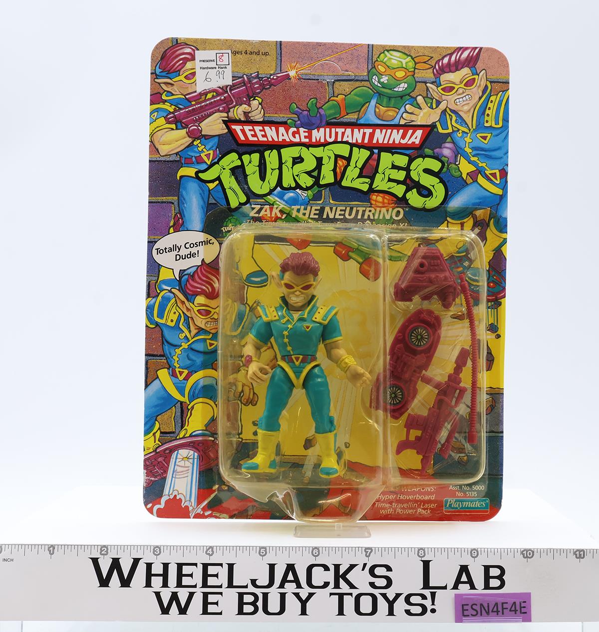 Zak The Neutrino Teenage Mutant Ninja Turtle 1991 Playmates MOSC UNPUNCHED NEW