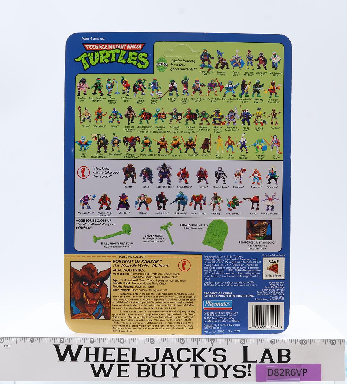 Rahzar Teenage Mutant Ninja Turtles TMNT 1991 Playmates NEW MOSC UNPUNCHED