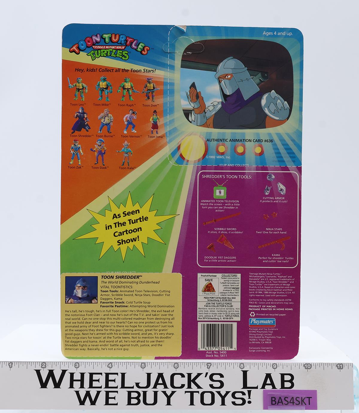 Toon Shredder Teenage Mutant Ninja Turtles TMNT 1992 Playmates MOSC UNPUNCHED