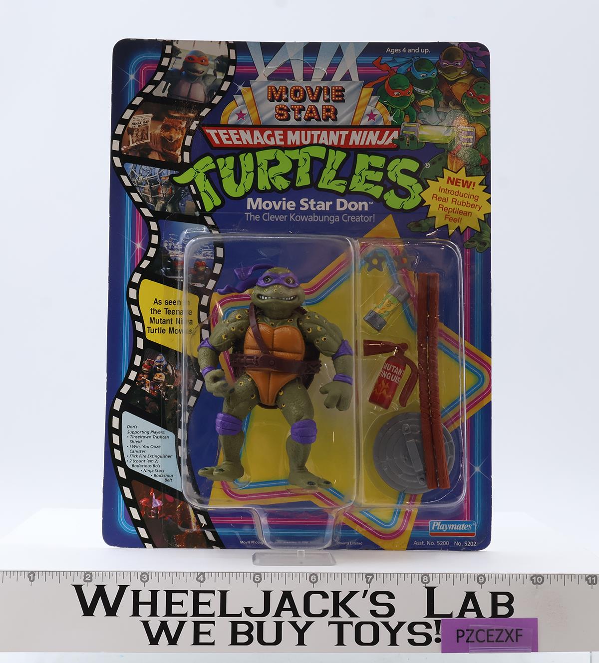 Movie Star Don Teenage Mutant Ninja Turtles TMNT 1991 Playmates MOSC UNPUNCHED