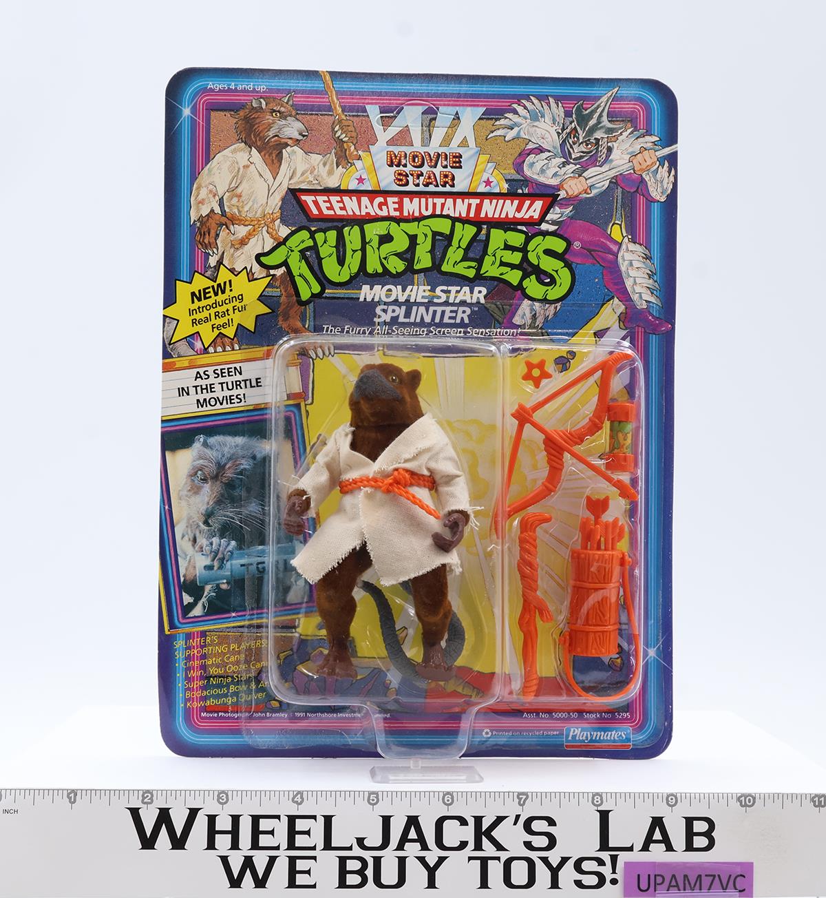 Movie Star Splinter Teenage Mutant Turtles TMNT 1992 Playmates MOSC UNPUNCHED