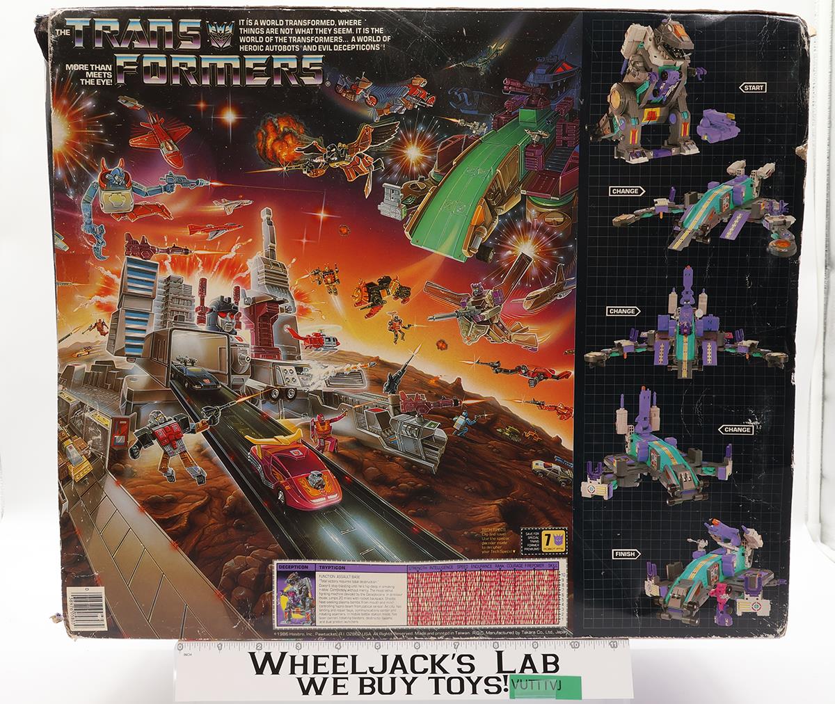 Trypticon 100% Complete W/Box & Insert 1986 VintageG1 Transformers Figure WORKS