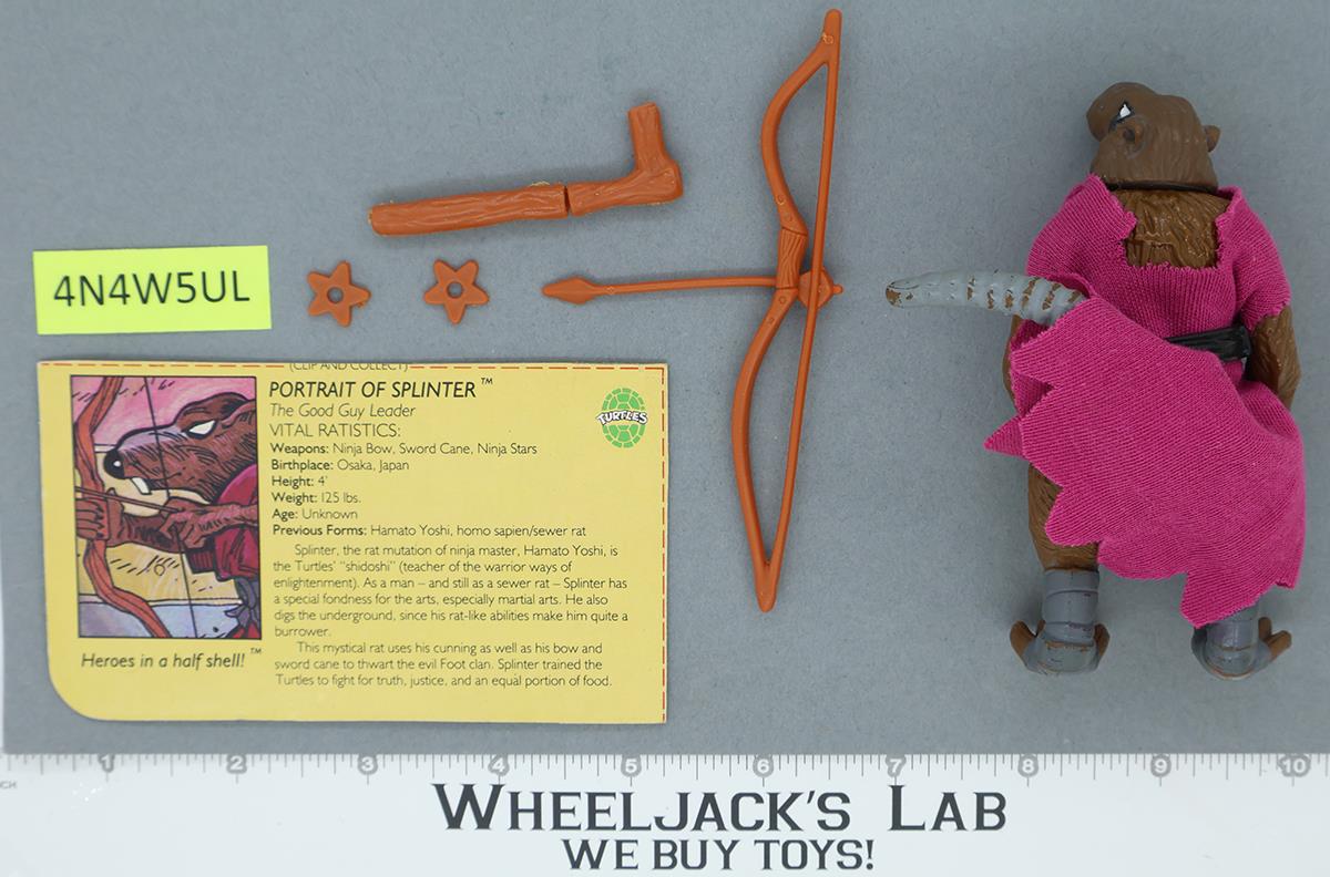 Splinter SOFT HEAD 100% Complete Teenage Mutant Ninja Turtles 1988 Playmates