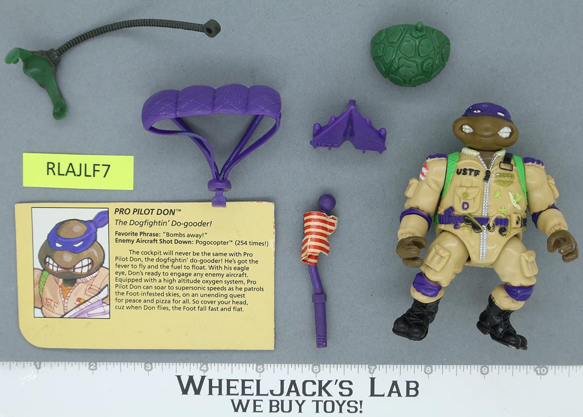 Pro Pilot Don 100% Complete Teenage Mutant Ninja Turtles Playmates 1991 Vintage
