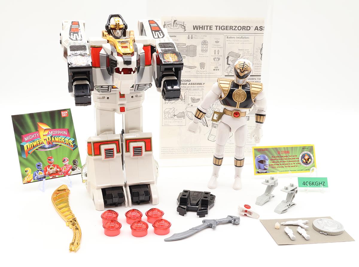 White Tigerzord 100% Complete W/ Box Power Rangers 1994 Bandai Action Figure