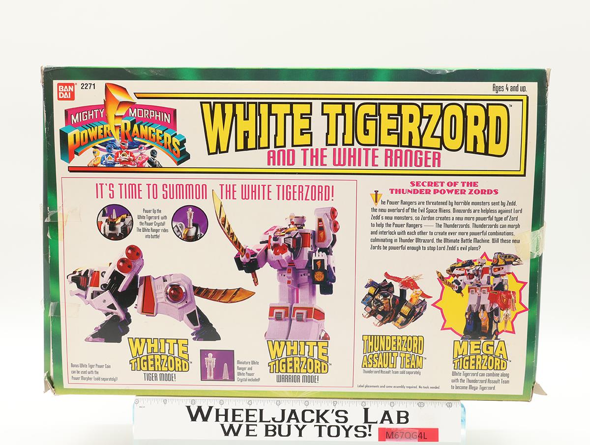 White Tigerzord 100% Complete W/ Box Power Rangers 1994 Bandai Action Figure
