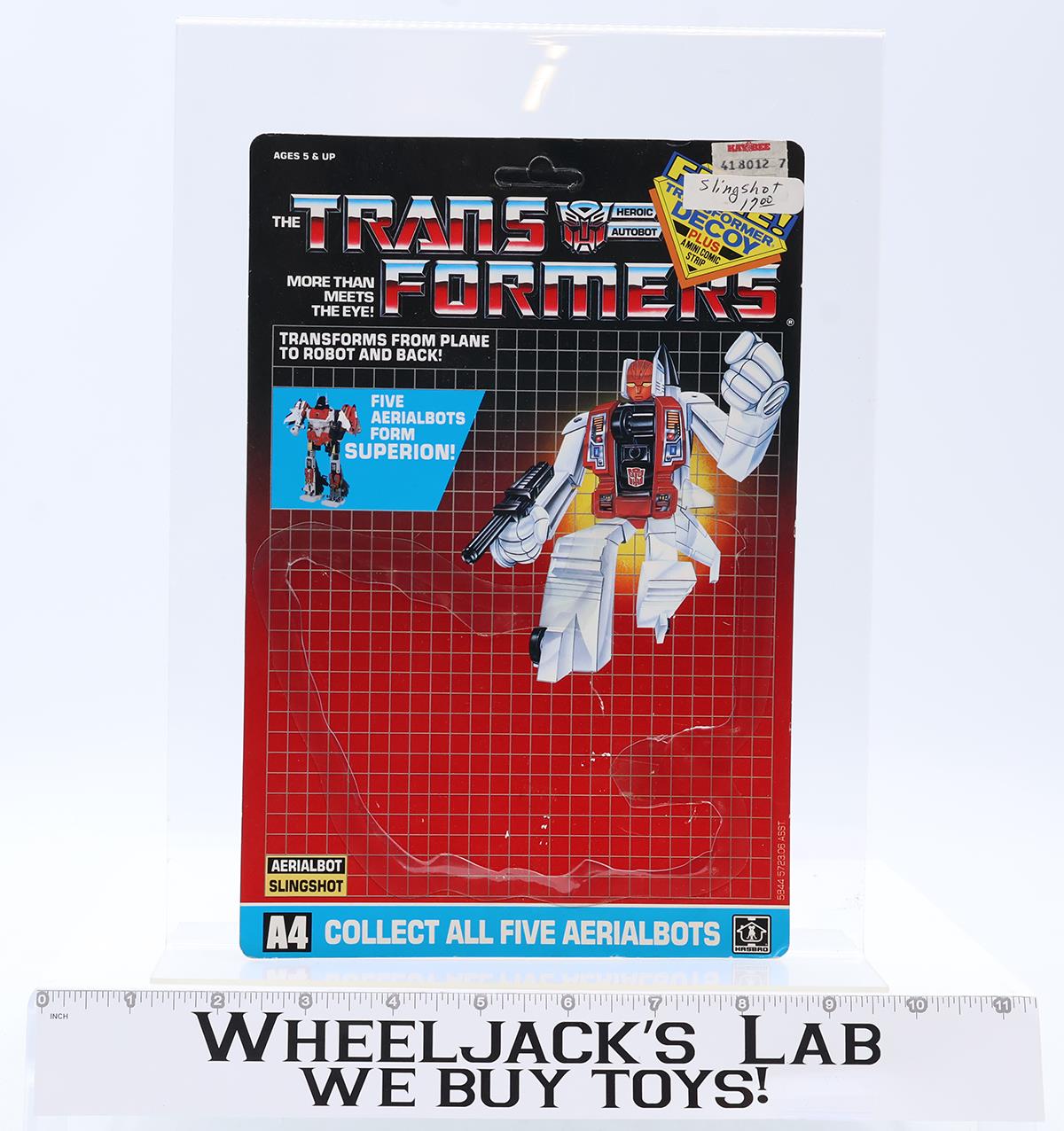 Slingshot Cardback Vintage 1986 G1 Transformers Hasbro Action Figure