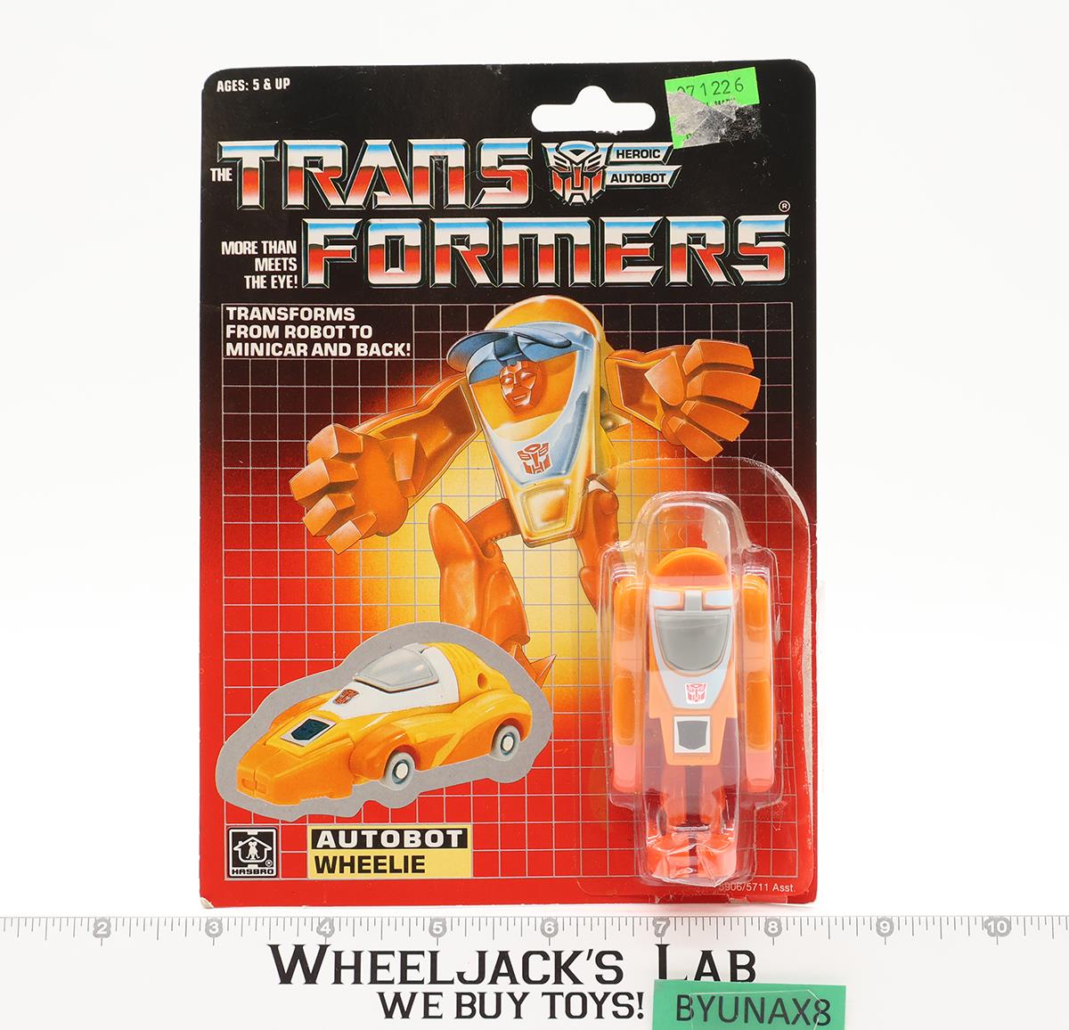 Wheelie 100% Complete W/CARDBACK & BUBBLE NEAR MINT 1986 G1 Transformers