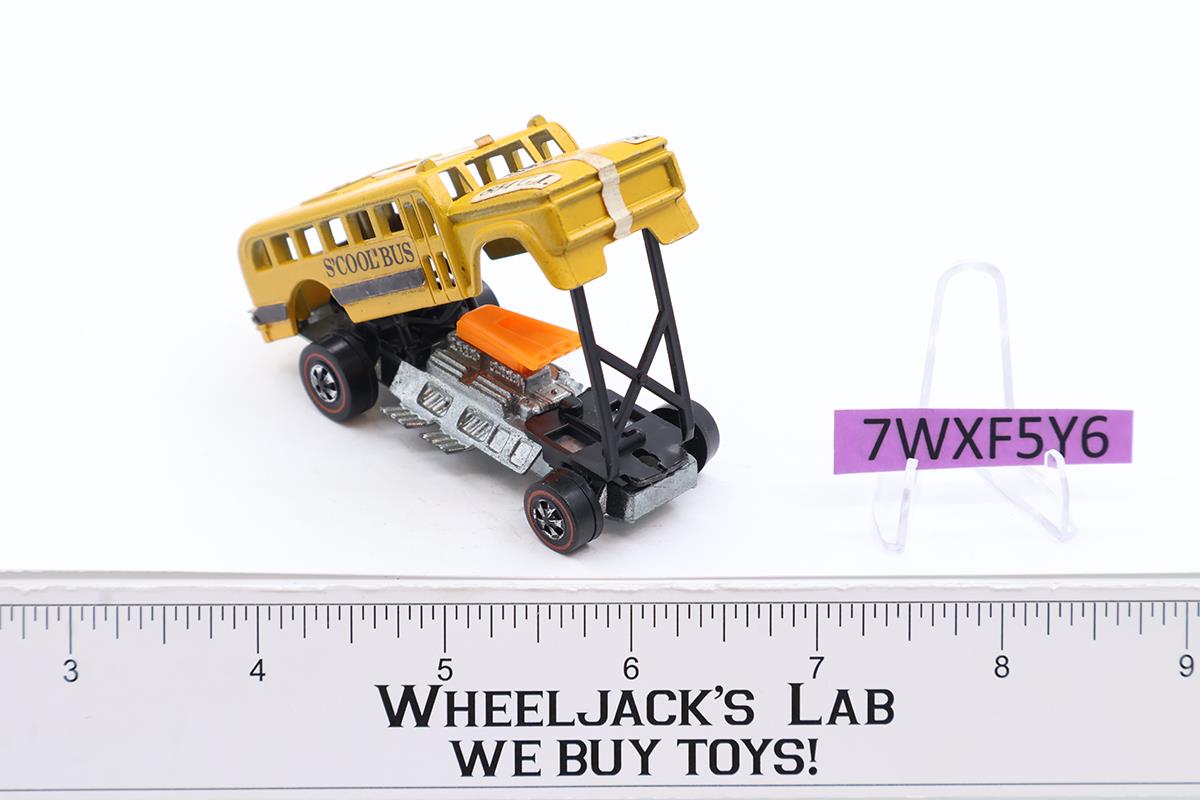 S'Cool Bus Yellow Enamel 1970 1971 Hot Wheels Redline Heavyweights Mattel Vtg