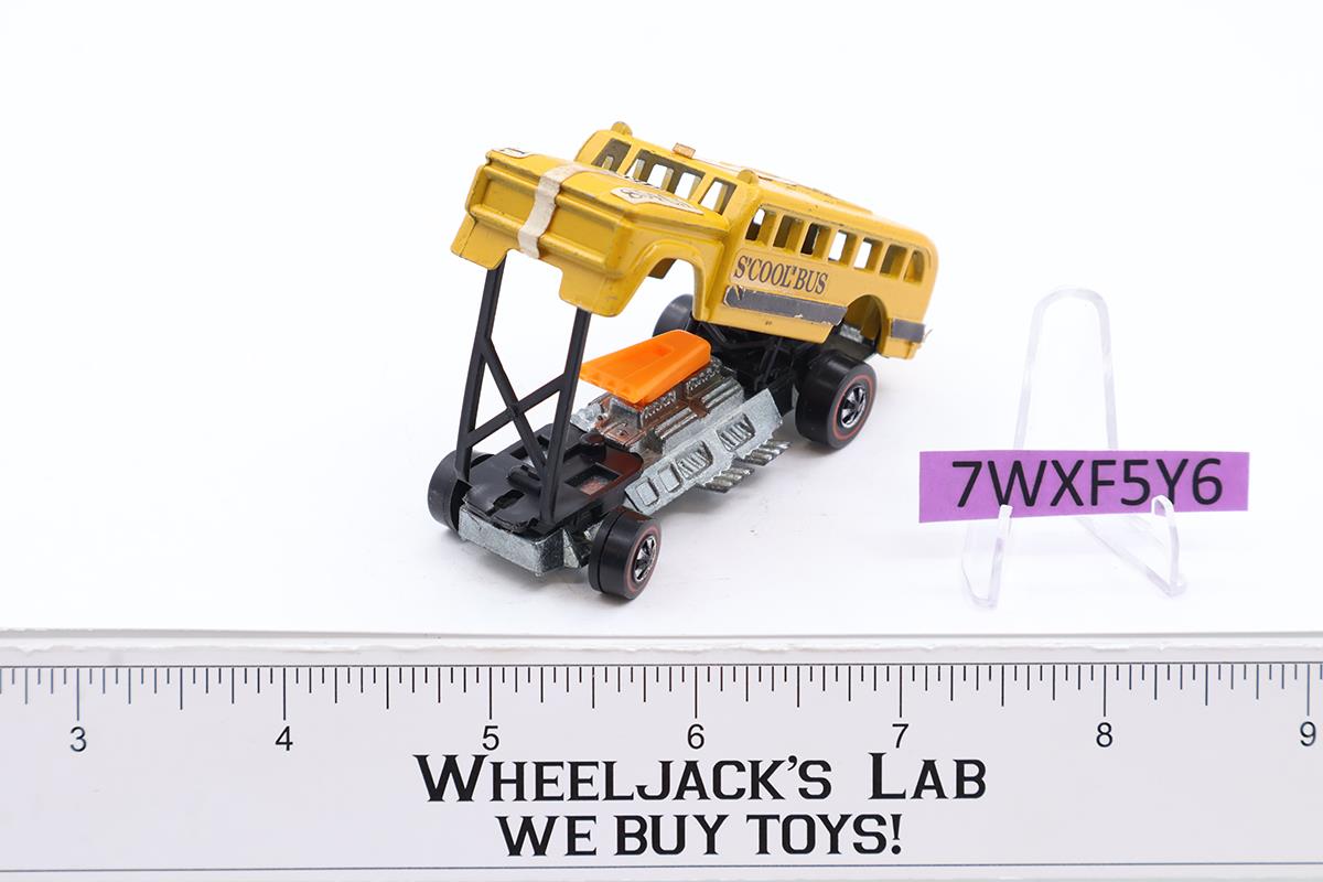 S'Cool Bus Yellow Enamel 1970 1971 Hot Wheels Redline Heavyweights Mattel Vtg