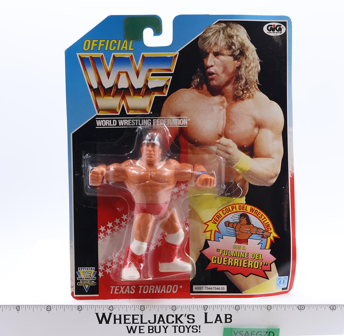 Texas Tornado ITALIAN WWF Wrestling 1992 Hasbro Action Figure NEW MOSC SEALED