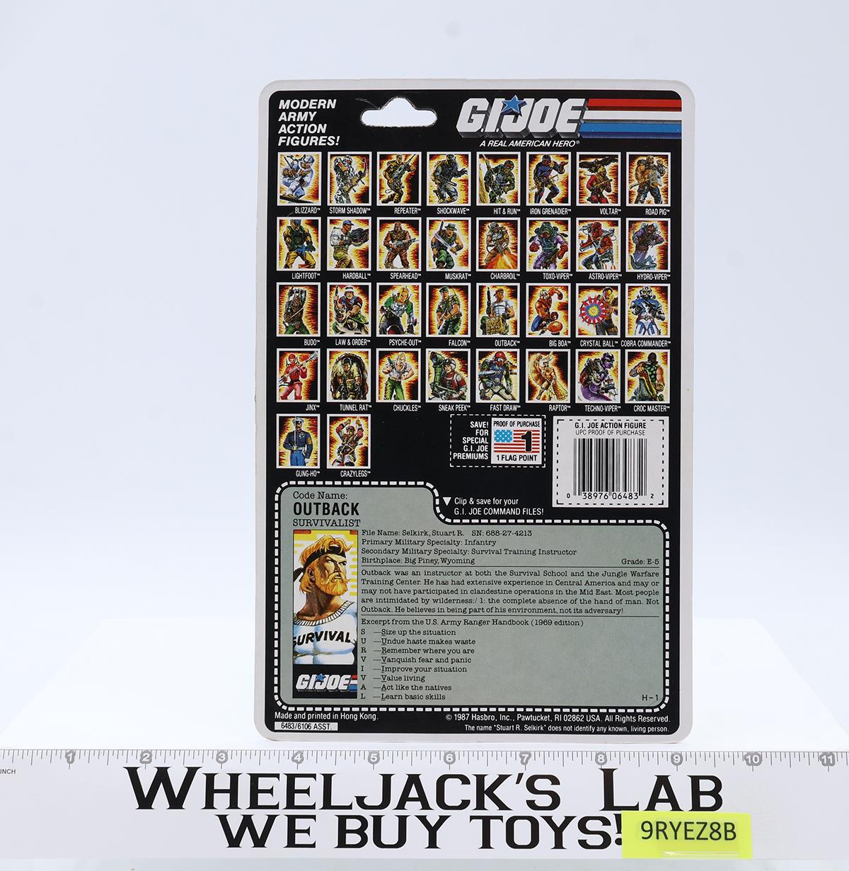 Outback V1 100% Complete W/Cardback GI Joe Action Figure Vintage 1987 Hasbro