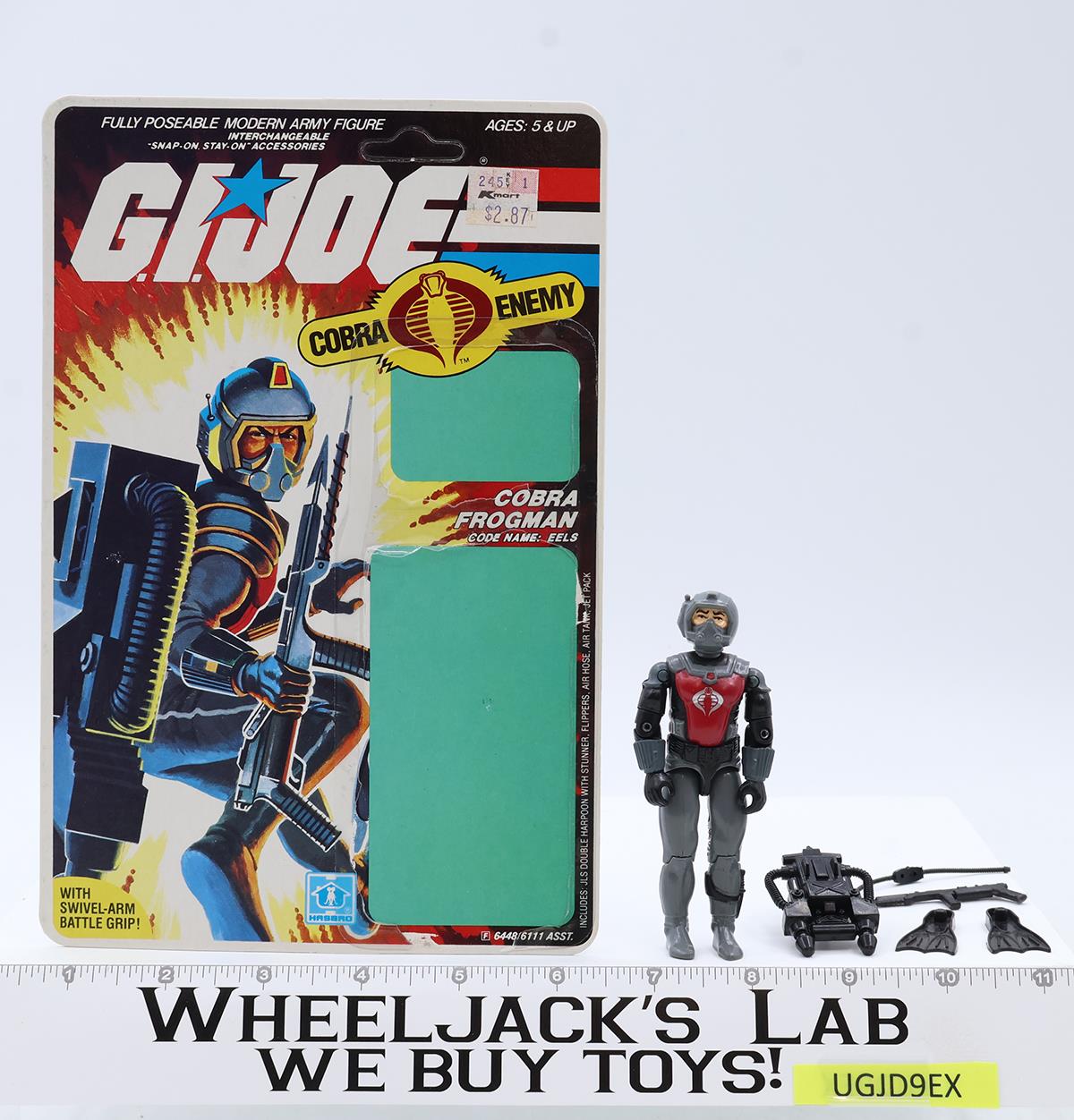 Eels V1 W/ 34 Cardback 100% Complete G.I. Joe 1985 Hasbro Vintage UNPUNCHED