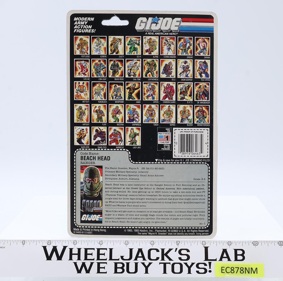 Beach Head V1 Complete W/36 Cardback 1986 G.I. Joe Hasbro Vintage Action Figure