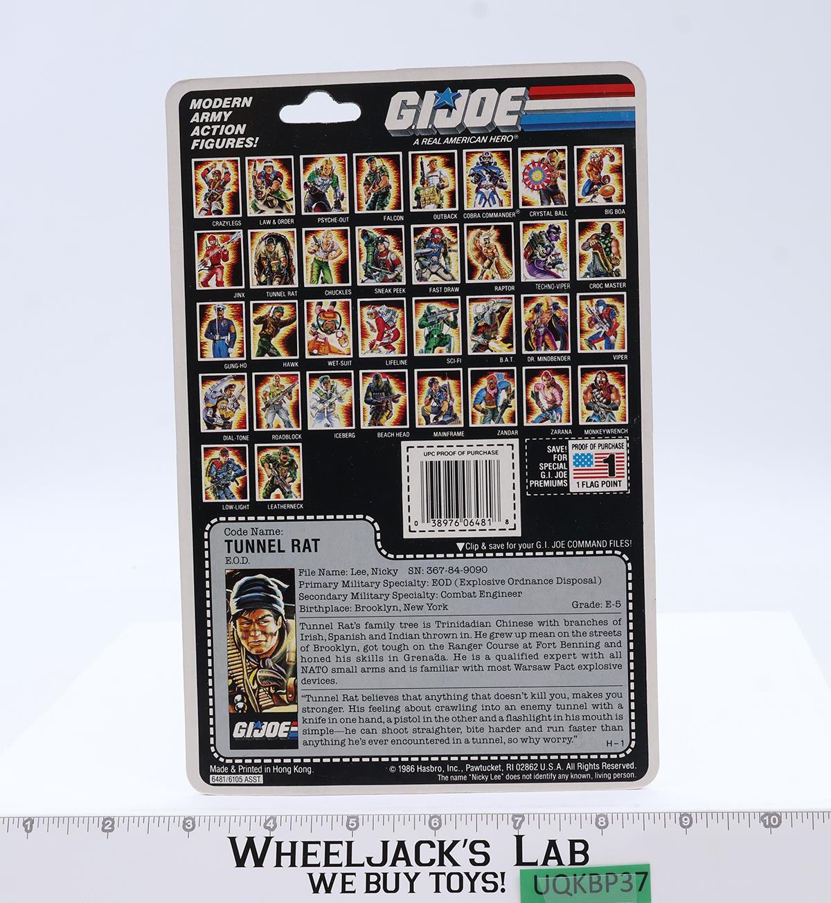 Tunnel Rat V1 100% Complete 34 Cardback G.I. Joe 1987 Hasbro Vintage Figure